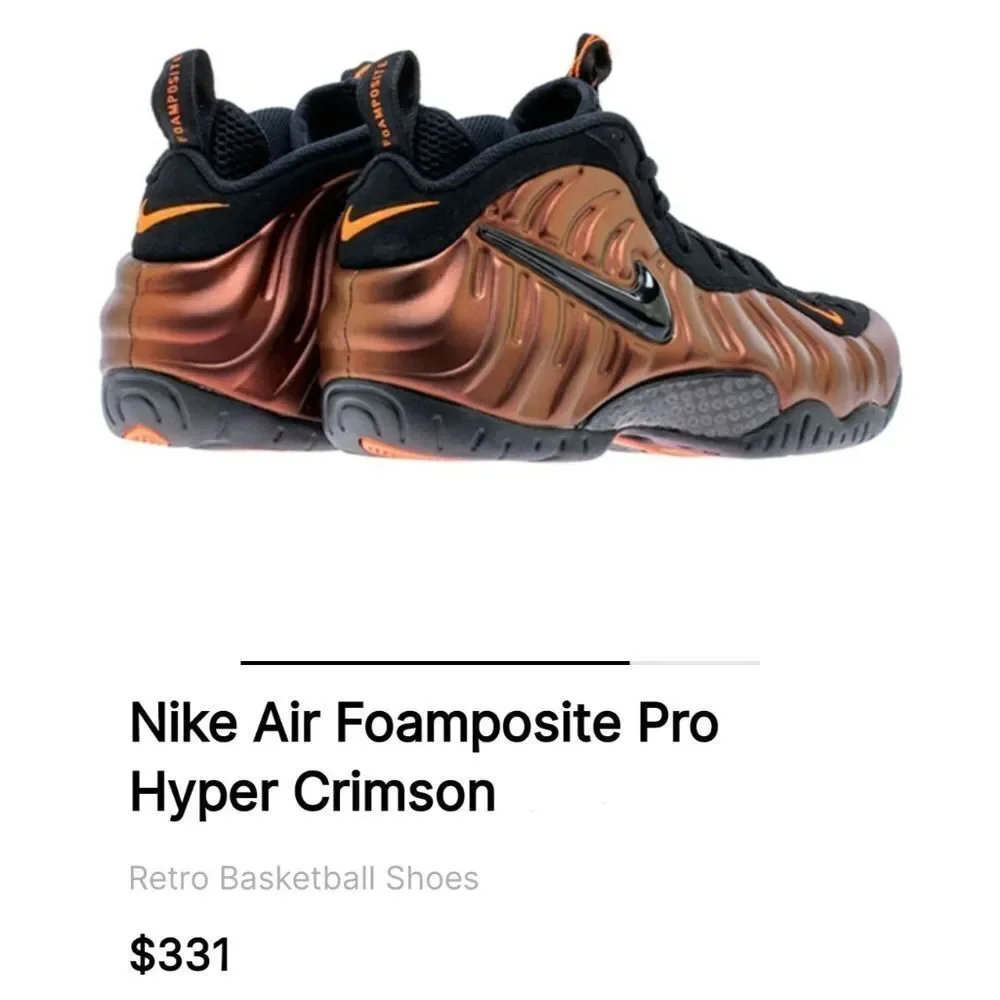 Nike Air Foamposite Pro Hyper Crimson Sneakers - Size 3Y